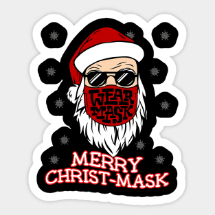 Christmas 2020 Santa with Face Mask Quarantine Funny Sticker